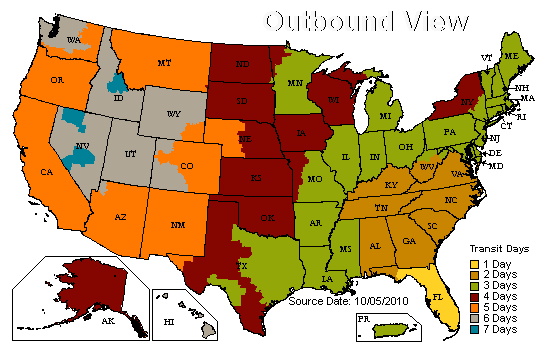 UPS-Ground-Shipping-Map